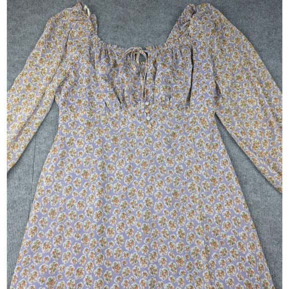 Forever 21 Milkmaid Dress Womens 1X Cottage Core Peasant Metallic Purple Y2K - Picture 8 of 9